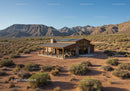 Modern Desert House with Glass Walls and Mountain View