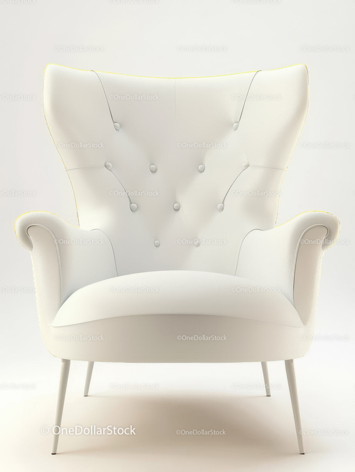 White High-Backed Armchair for Elegant Modern Interiors
