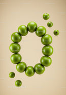 Fresh green limes arranged in a circular pattern on beige