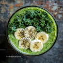 Healthy Green Spinach and Banana Smoothie with Chia Seeds