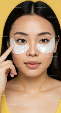 Young Woman Applying Eye Patches for Beauty and Skin Rejuvenation