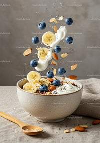 Healthy Breakfast Bowl with Fresh Fruits and Nuts