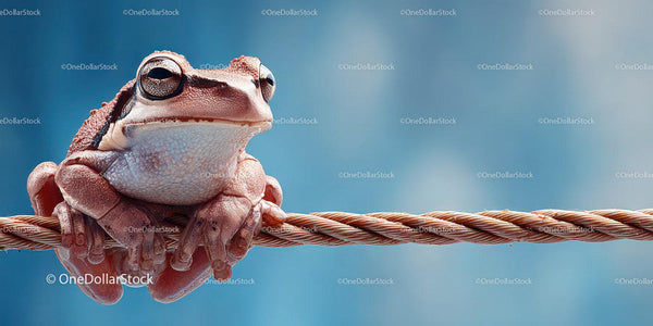 Close-up of a Red-eyed Tree Frog Perched on Rope in Jungle