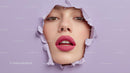 Captivating Female Portrait with Vibrant Pink Lipstick