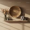 Minimalist decor with dried flowers and elephant figurine