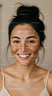 Young Woman with Freckles and Bright Smile in Casual Setting