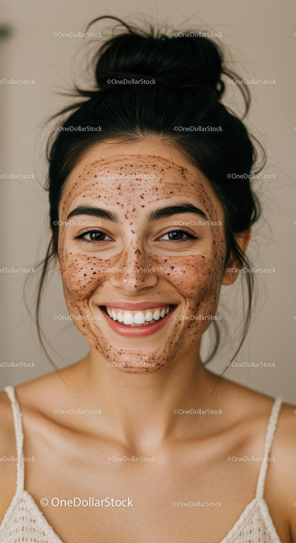 Young Woman with Freckles and Bright Smile in Casual Setting