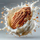 Almond Splashing in Creamy Milk for Delicious Food Photography