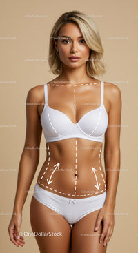 Elegant Woman in White Lingerie with Confidence in Studio Setting