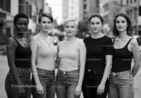 Group of Diverse Women Standing Together Outdoors