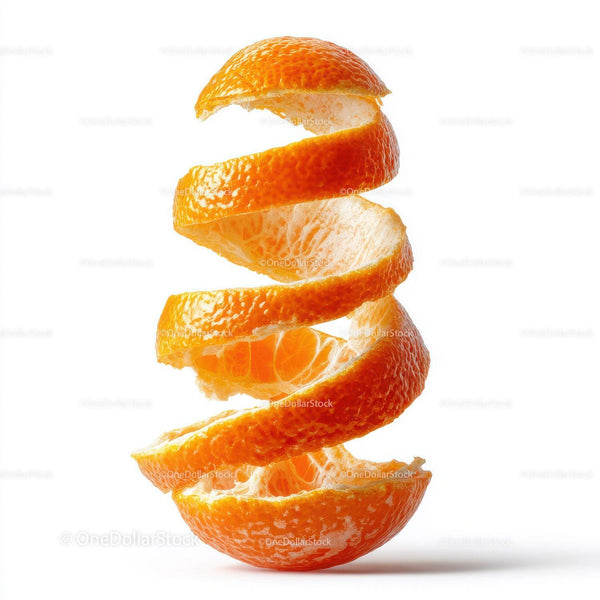 Freshly Sliced Orange Peel with Bright Orange Color