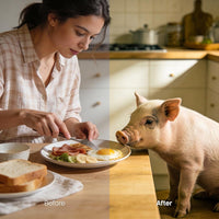 Before and after Sweet Pets LUT Pack effect