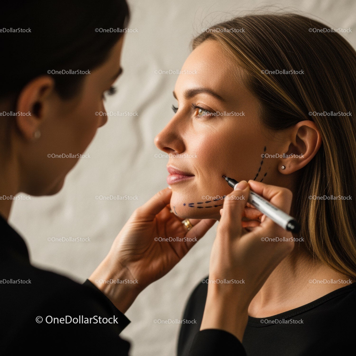 Professional Facial Contouring and Makeup Marking in Skin Care