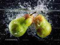 Fresh Pears Splash Water High-Res Close-Up