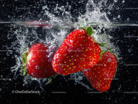 Fresh Ripe Strawberries Splashing in Water for Vibrant Food Photography