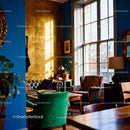 Sunlit Living Room with Eclectic Patterned Armchair