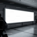 Large Blank Advertising Billboard in Modern Indoor Space