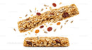 Healthy granola bars with oats and dried fruits