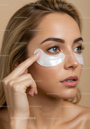 Young Woman Applying Under Eye Patches for Skin Rejuvenation
