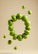 Fresh limes arranged in a floating circular pattern
