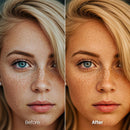 Before and after Vintage Warm No Grain Lightroom preset edit