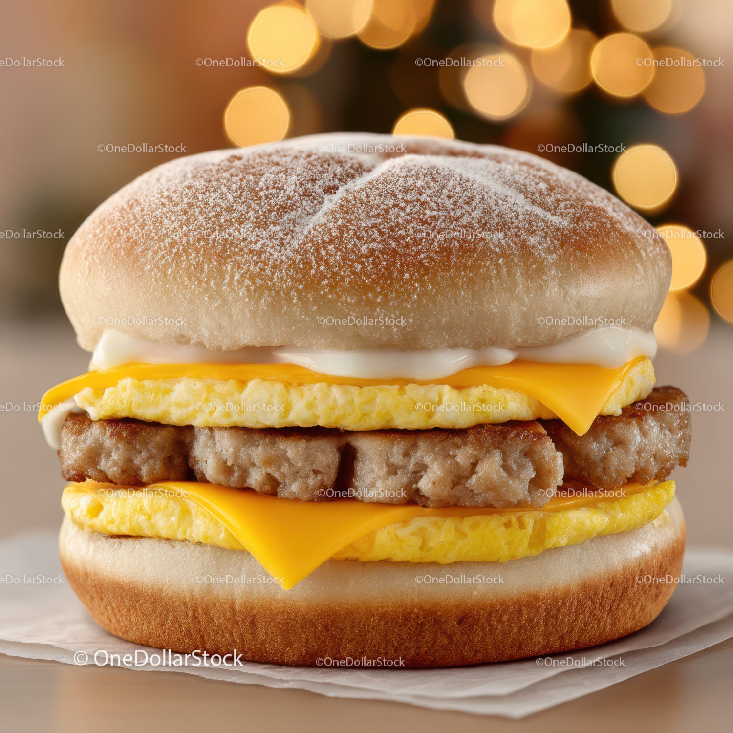Egg and Cheese Chicken Sandwich with Melted Cheese and Crispy Patty