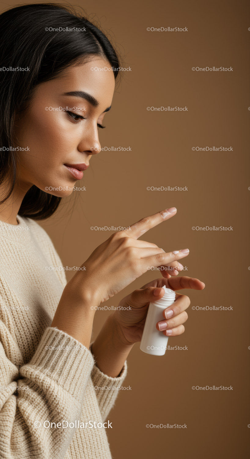 Young Woman Applying Lotion for Radiant Skin