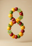 Number Eight Shaped from Fresh Mixed Fruits