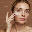 Close-up of a Woman Applying Moisturizer on Fair Skin with Freckles