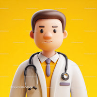 Friendly Doctor Figurine with Stethoscope for Healthcare Professionals