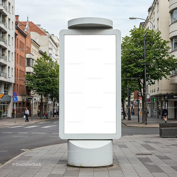 Blank City Street Advertising Billboard for Marketing JPG Mockup Image