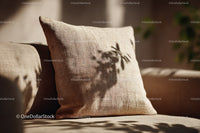 Beige Cushion with Fabric Texture for Cozy Home Decor