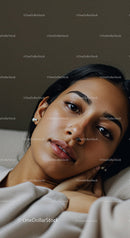 Close-up of a Young Woman Relaxing at Home