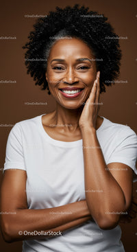 Confident Middle-Aged African American Woman Smiling Portrait