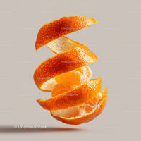 Vibrant Peeled Orange Segments and Citrus Peel Close-Up