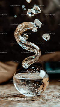 Elegant Glass Sculpture with Abstract Artistic Design