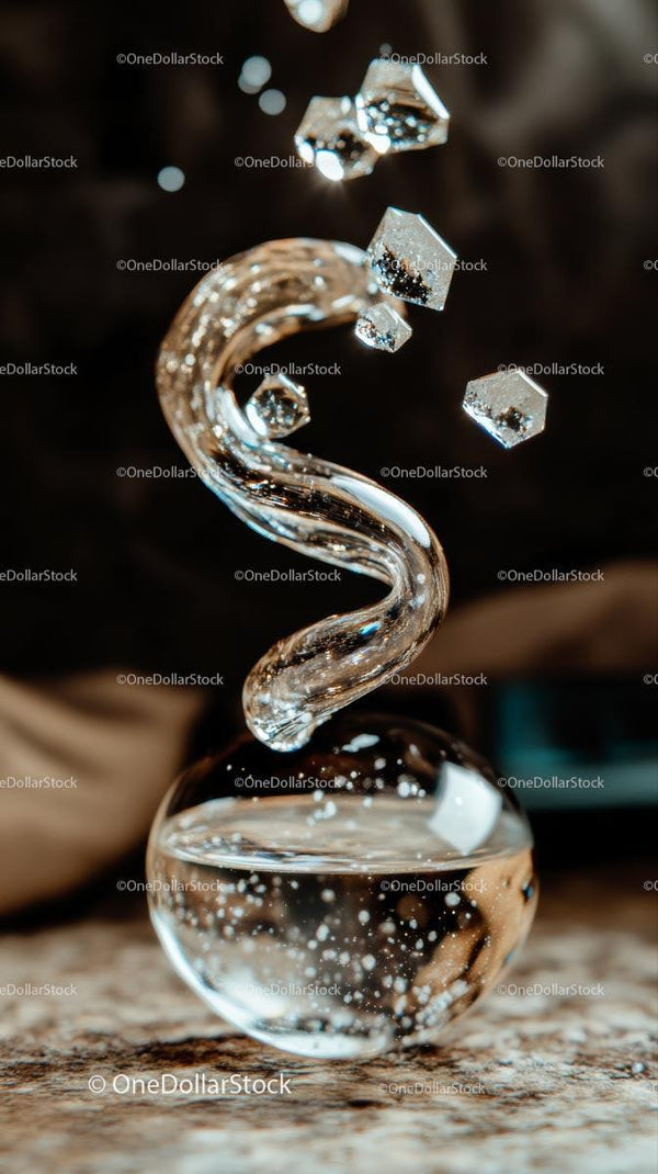 Elegant Glass Sculpture with Abstract Artistic Design