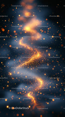 Glowing Abstract Light Trail with Sparkling Particles for Creative Design