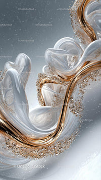 Elegant Abstract Glass Swirls with Gold Accents for Modern Design