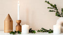 Minimalist Candle Arrangement with Greenery Accent