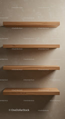 Wooden Wall Shelves in Modern Minimalist Interior Design