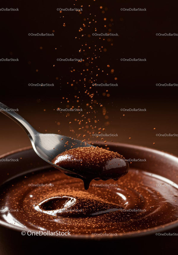 Rich chocolate mousse with cocoa powder dusting