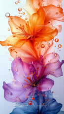 Vibrant Abstract Flower Art with Colorful Ink in Water
