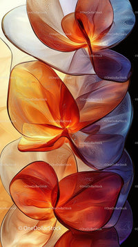Vivid Abstract Glass Art with Fluid Shapes and Bright Colors