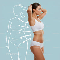 Fitness Woman Toning Abdomen and Arms with Workout Pose