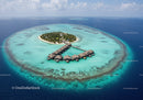 Overwater Bungalows and Tropical Island Paradise in Clear Blue Lagoon