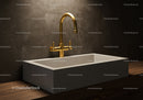 Modern Concrete Sink with Brass Faucet for Stylish Kitchen Decor