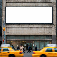 Busy Street Scene with Yellow Taxis and Pedestrians JPG Mockup Image preview