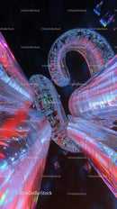 Vibrant Colorful Glass Art Installation with Light Reflection