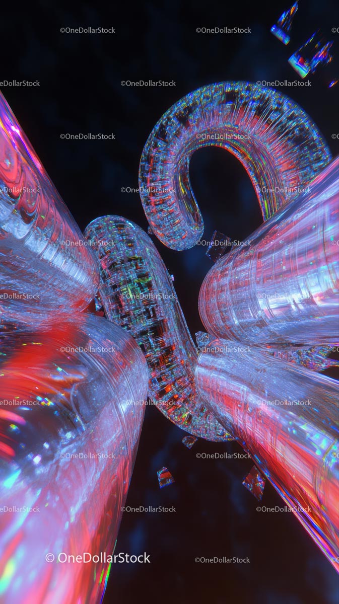 Vibrant Colorful Glass Art Installation with Light Reflection